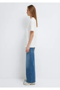 Mavi Printed Ecru T-Shirt Loose Fit / Loose Fit -70057 - Image 5