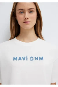 Mavi Printed Ecru T-Shirt Loose Fit / Loose Fit -70057 - Image 7