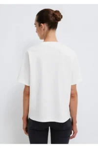 Mavi MV Printed Interlock Ecru T-Shirt Regular Fit / Normal Cut -80194 - Image 6