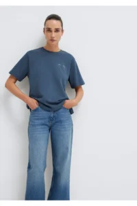 Mavi MV Printed Interlock Navy Blue T-Shirt Regular Fit / Normal Cut -70500 - Image 2