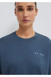 Mavi MV Printed Interlock Navy Blue T-Shirt Regular Fit / Normal Cut -70500 - Image 5