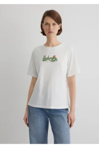 Mavi Cat Printed Ecru T-Shirt Regular Fit / Normal Cut -70057 - Image 3