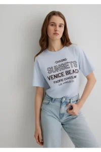 Mavi Printed Blue T-Shirt Regular Fit / Normal Cut -89201