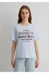 Mavi Printed Blue T-Shirt Regular Fit / Normal Cut -89201 - Image 3