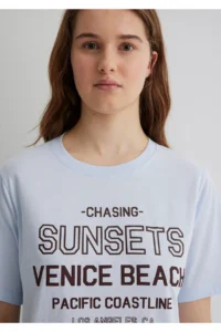 Mavi Printed Blue T-Shirt Regular Fit / Normal Cut -89201 - Image 5