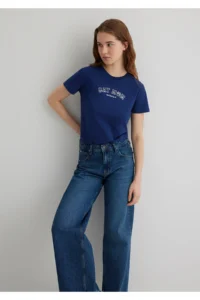 Mavi Cat Printed Navy Blue T-Shirt Semi Slim Fit / Semi Slim Fit -70491