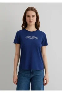 Mavi Cat Printed Navy Blue T-Shirt Semi Slim Fit / Semi Slim Fit -70491 - Image 3