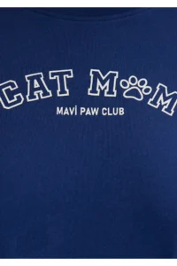 Mavi Cat Printed Navy Blue T-Shirt Semi Slim Fit / Semi Slim Fit -70491 - Image 6