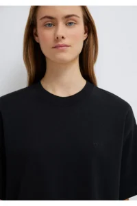 Mavi Embroidered Black Basic T-Shirt Loose Fit / Loose Fit -900 - Image 6