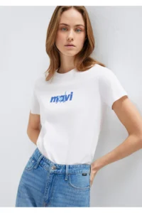 Mavi Cat Printed White T-Shirt Semi Slim Fit / Semi Slim Fit -620