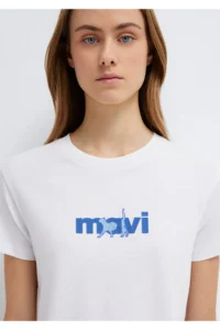 Mavi Cat Printed White T-Shirt Semi Slim Fit / Semi Slim Fit -620 - Image 7
