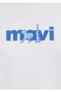 Mavi Cat Printed White T-Shirt Semi Slim Fit / Semi Slim Fit -620 - Image 8