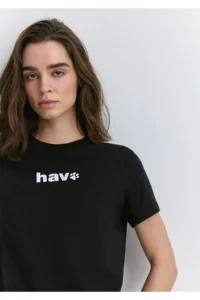 Mavi Pile Printed Black T-Shirt Regular Fit / Normal Cut -900 - Image 5