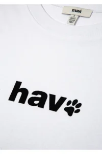 Mavi Pile Printed White T-Shirt Regular Fit / Normal Cut -620 - Image 8