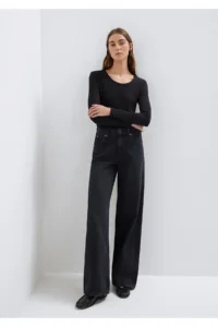 Mavi Long Sleeve Black Basic T-Shirt Fitted -900 - Image 2