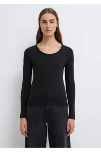 Mavi Long Sleeve Black Basic T-Shirt Fitted -900 - Image 3