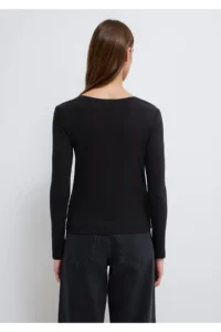 Mavi Long Sleeve Black Basic T-Shirt Fitted -900 - Image 5