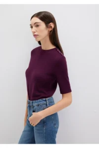 Mavi Purple T-Shirt Fitted / Close-fitting Cut -70394 - Image 3