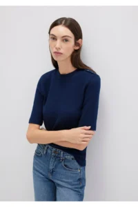Mavi Navy Blue T-Shirt Fitted / Close-fitting Cut -82318 - Image 3