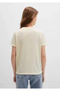 Mavi Reality Printed Ecru T-Shirt Regular Fit / Normal Cut -70072 - Image 4