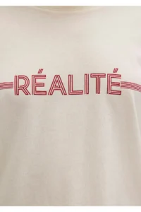 Mavi Reality Printed Ecru T-Shirt Regular Fit / Normal Cut -70072 - Image 6