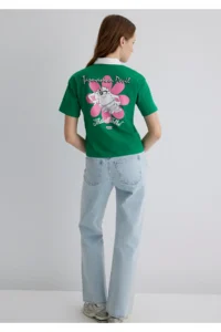 Mavi Tasmanian Printed Green T-Shirt Regular Fit / Normal Cut -90731 - Image 3