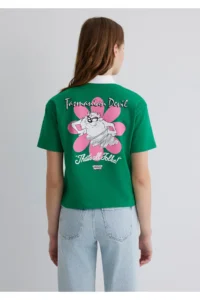 Mavi Tasmanian Printed Green T-Shirt Regular Fit / Normal Cut -90731 - Image 5