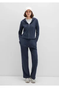 Mavi Zippered textured Navy Blue Sweatshirt -32184 - Image 2