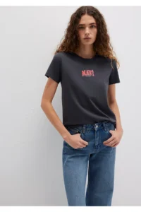 Mavi Logo Printed Anthracite T-Shirt Regular Fit / Normal Cut -70087 - Image 3