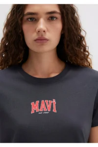 Mavi Logo Printed Anthracite T-Shirt Regular Fit / Normal Cut -70087 - Image 6