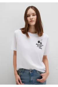 Mavi Printed White T-Shirt Regular Fit / Normal Cut -620 - Image 2
