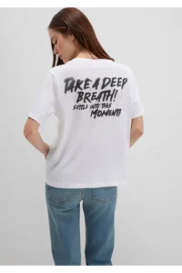 Mavi Printed White T-Shirt Regular Fit / Normal Cut -620 - Image 3