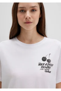 Mavi Printed White T-Shirt Regular Fit / Normal Cut -620 - Image 6
