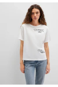 Mavi Printed White T-Shirt Regular Fit / Normal Cut -70057