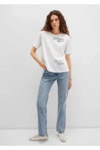 Mavi Printed White T-Shirt Regular Fit / Normal Cut -70057 - Image 2