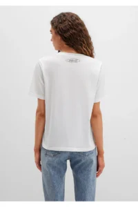 Mavi Printed White T-Shirt Regular Fit / Normal Cut -70057 - Image 4