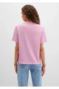 Mavi Beach Printed Pink T-Shirt Regular Fit / Normal Cut -71031 - Image 6