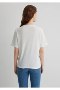 Mavi Floral Printed Ecru T-Shirt Regular Fit / Normal Cut -70057 - Image 5