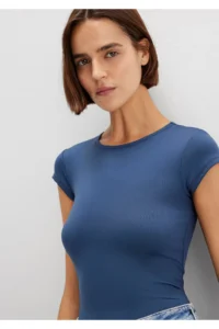 Mavi Navy Blue Polyamide T-Shirt Fitted -70718 - Image 2