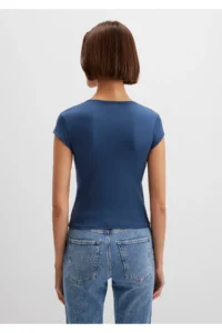 Mavi Navy Blue Polyamide T-Shirt Fitted -70718 - Image 4