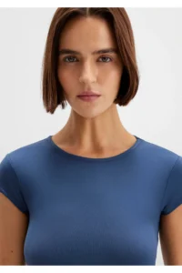 Mavi Navy Blue Polyamide T-Shirt Fitted -70718 - Image 5