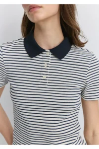 Mavi Black Striped Polo T-Shirt Fitted -86625 - Image 5