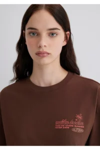 Mavi Printed Brown T-Shirt Loose Fit -70242 - Image 7