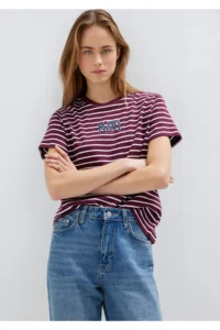 Mavi Logo Printed Claret Red T-Shirt Regular Fit / Normal Cut -87982 - Image 2