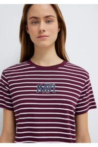 Mavi Logo Printed Claret Red T-Shirt Regular Fit / Normal Cut -87982 - Image 7