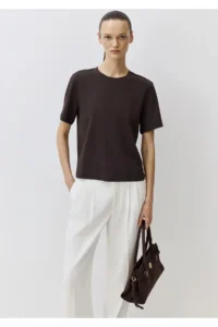 Mavi Edition Brown Basic Interlock T-Shirt Semi Slim Fit / Semi Slim Fit -71603 - Image 2