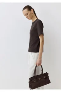 Mavi Edition Brown Basic Interlock T-Shirt Semi Slim Fit / Semi Slim Fit -71603 - Image 3
