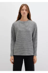Mavi Crew Neck Striped T-Shirt Regular Fit / Normal Cut -85407 - Image 4