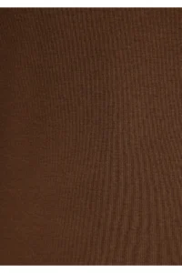 Mavi Button Detailed High Collar Brown T-Shirt Fitted -71590 - Image 7