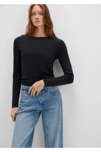 Mavi Long Sleeve Black Basic T-Shirt Fitted -900 - Image 3